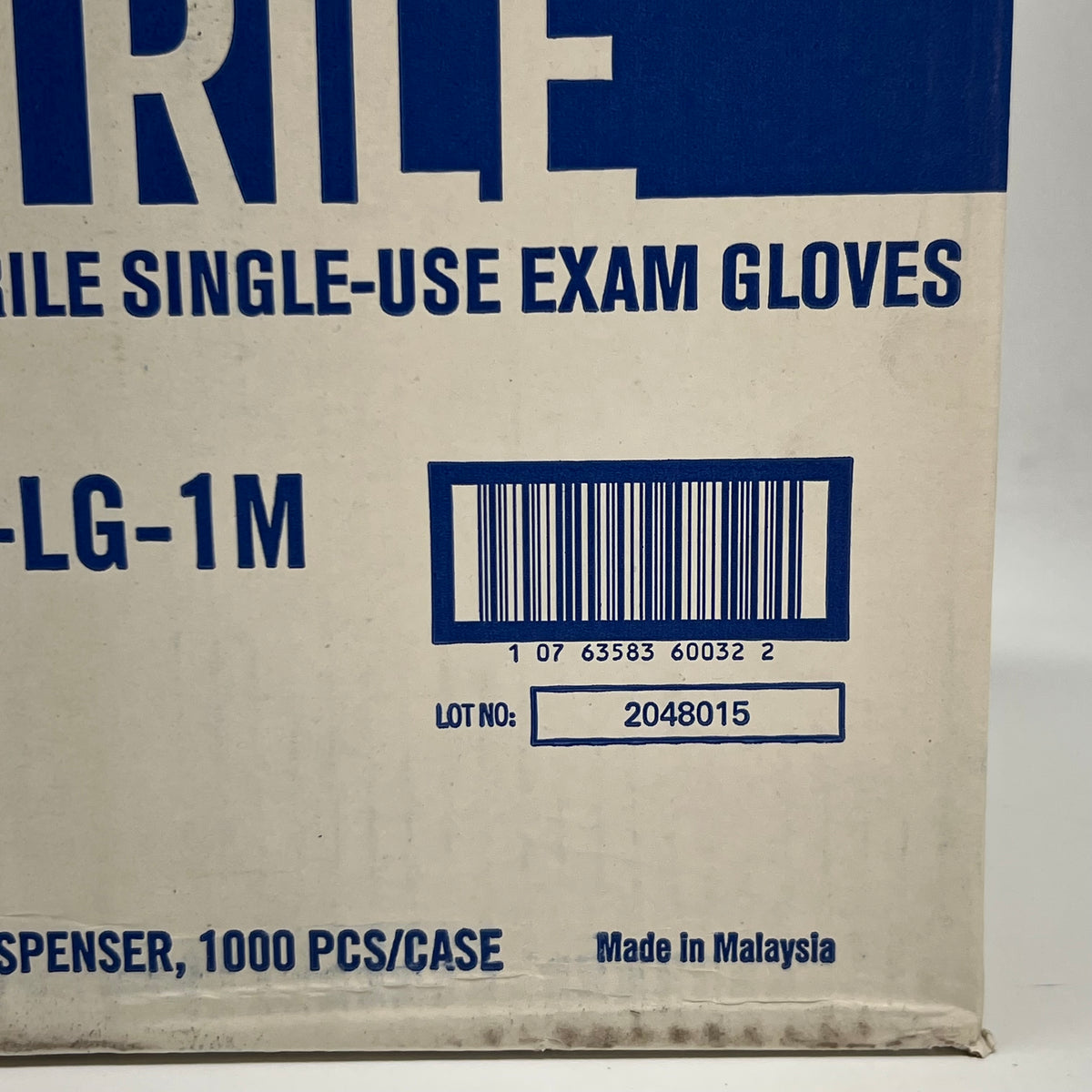 SAFETY ZONE (1000 Gloves) Powder Free Nitrile Examination Gloves Sz Large - Blue