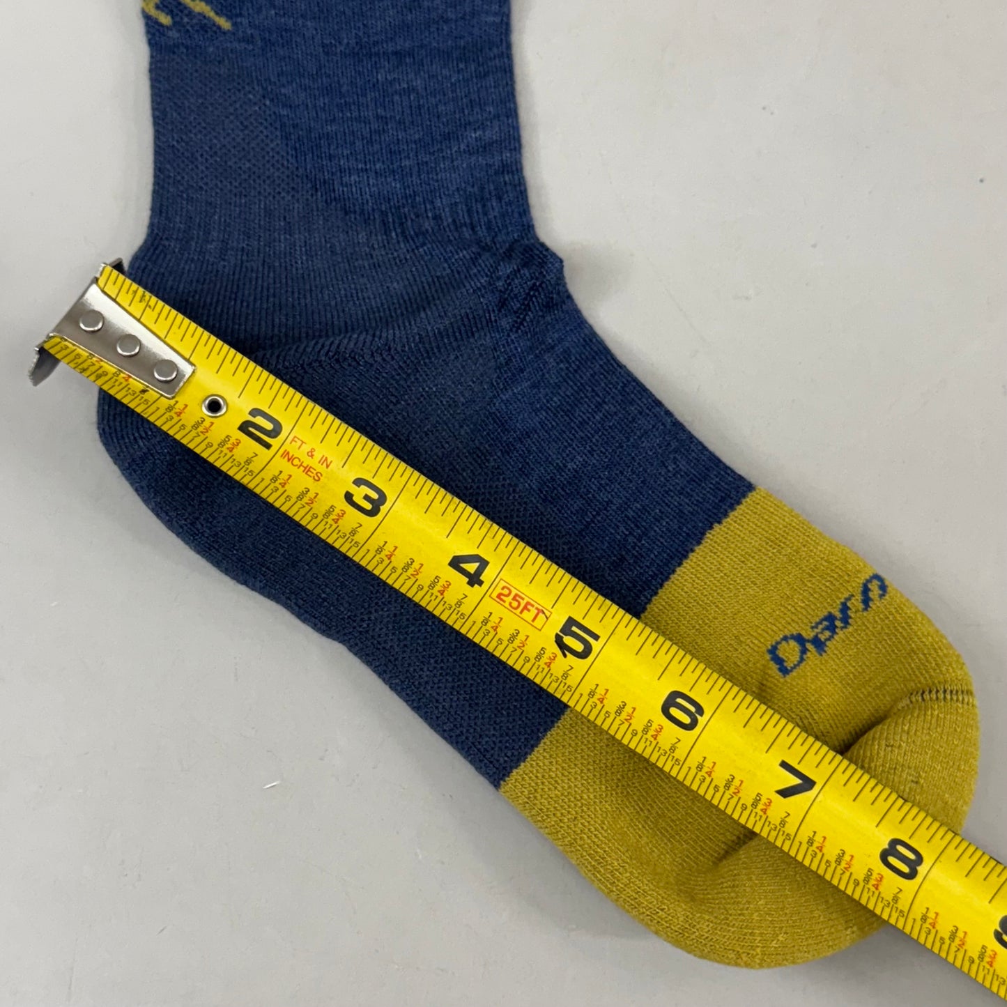 DARN TOUGH Work 1/4 Socks Midweight Merino Wool Men SZ S 4.5-7 Indigo