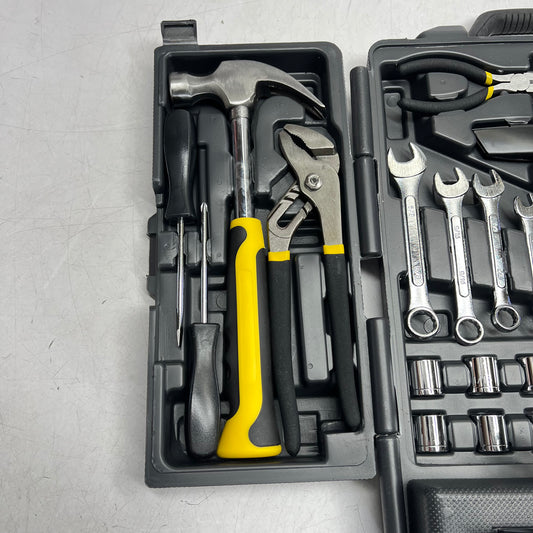 ULINE (121 PIECE) Home Tool Set In Wall Mountable Case Black/Yellow H-706