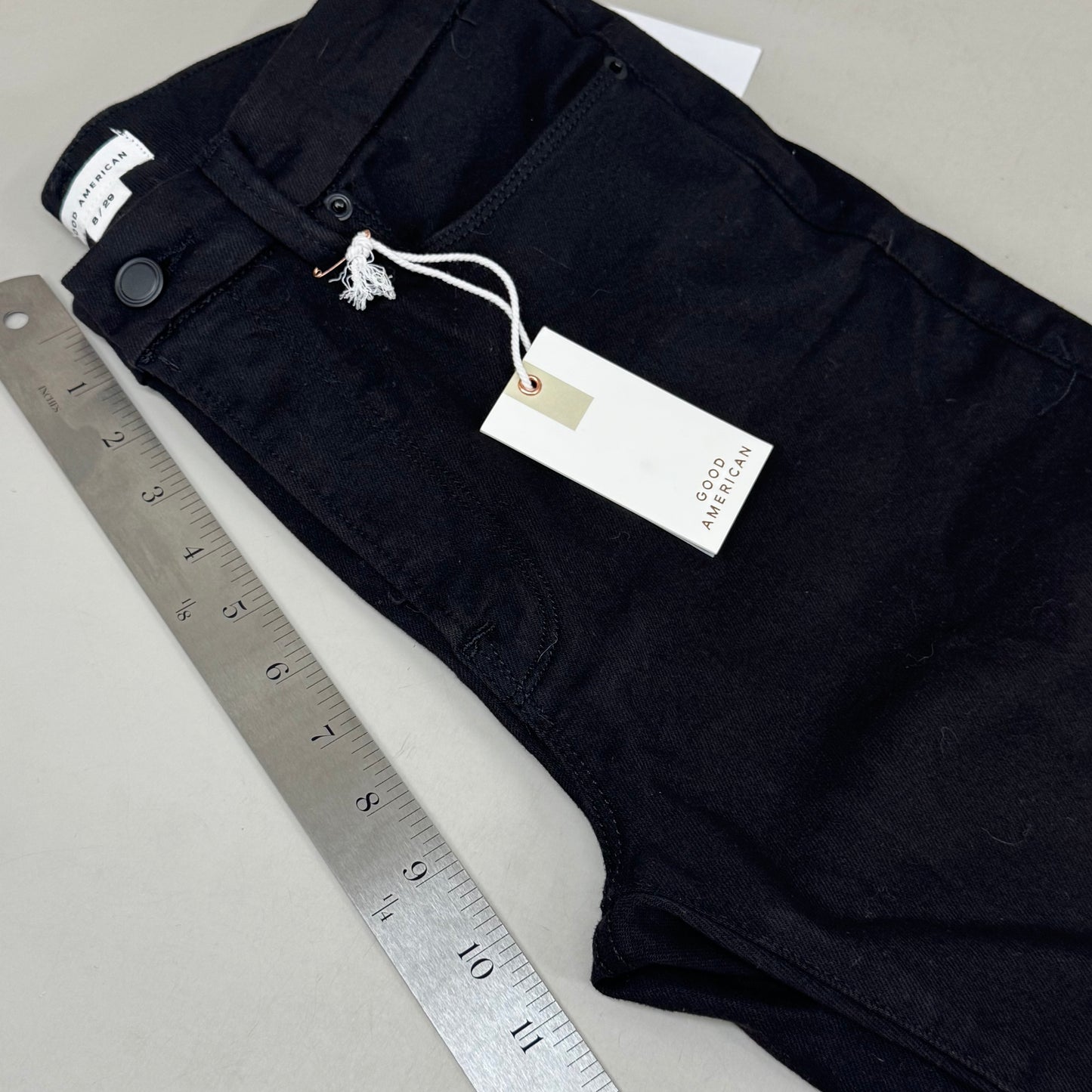 GOOD AMERICAN Good Classic Bootcut Jeans Women's Sz 8 Black001 GCB47SBTE