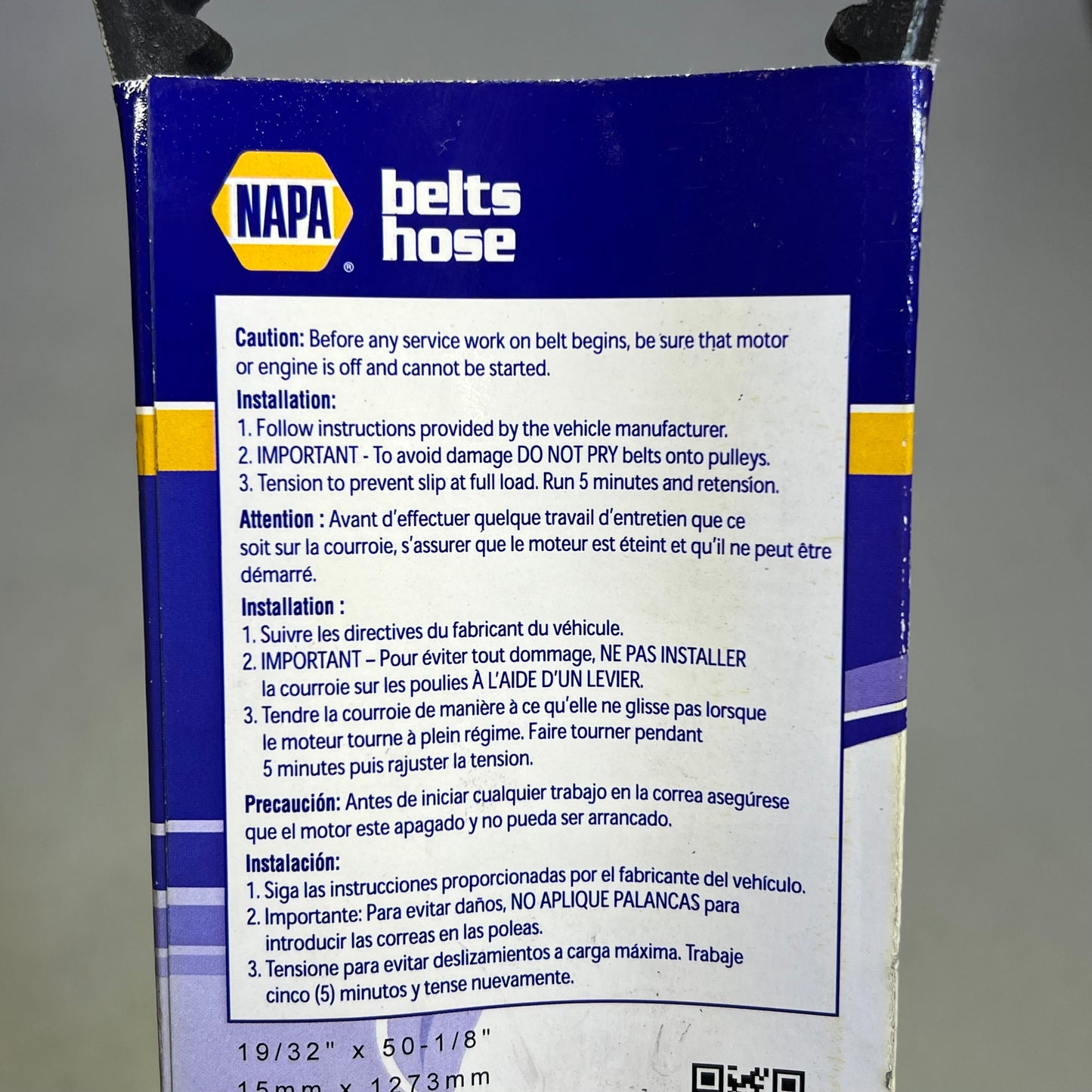 NAPA Automotive Belt Double Cog 49.50" Effective Length Black 22495