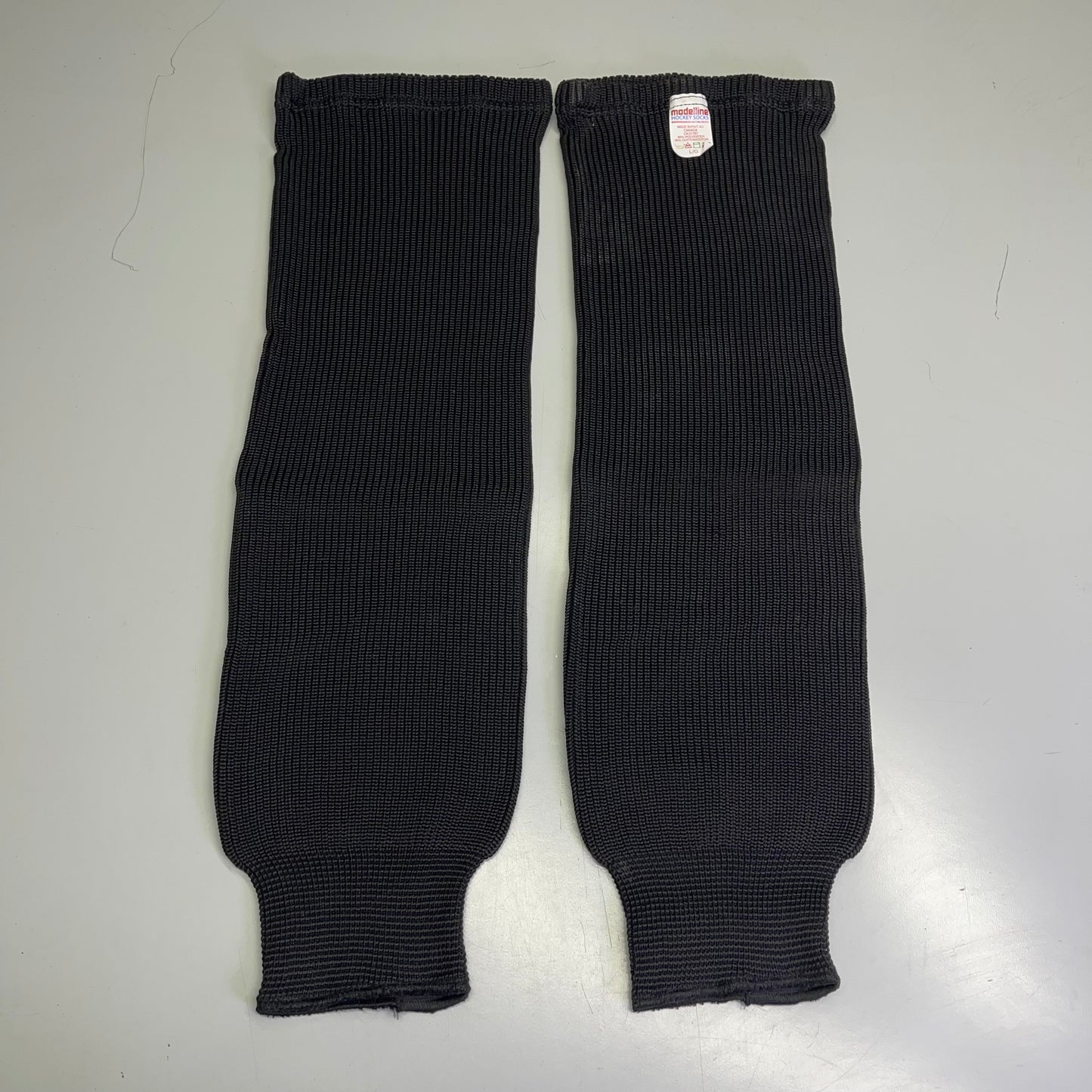 MODELLINE Solid/Practice Knit Hockey Socks Large Black SOL2
