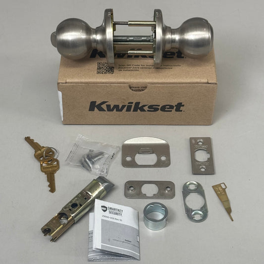 KWIKSET Polo Keyed Entry Knob with Smartkey Security In Satin Nickel 94002-931