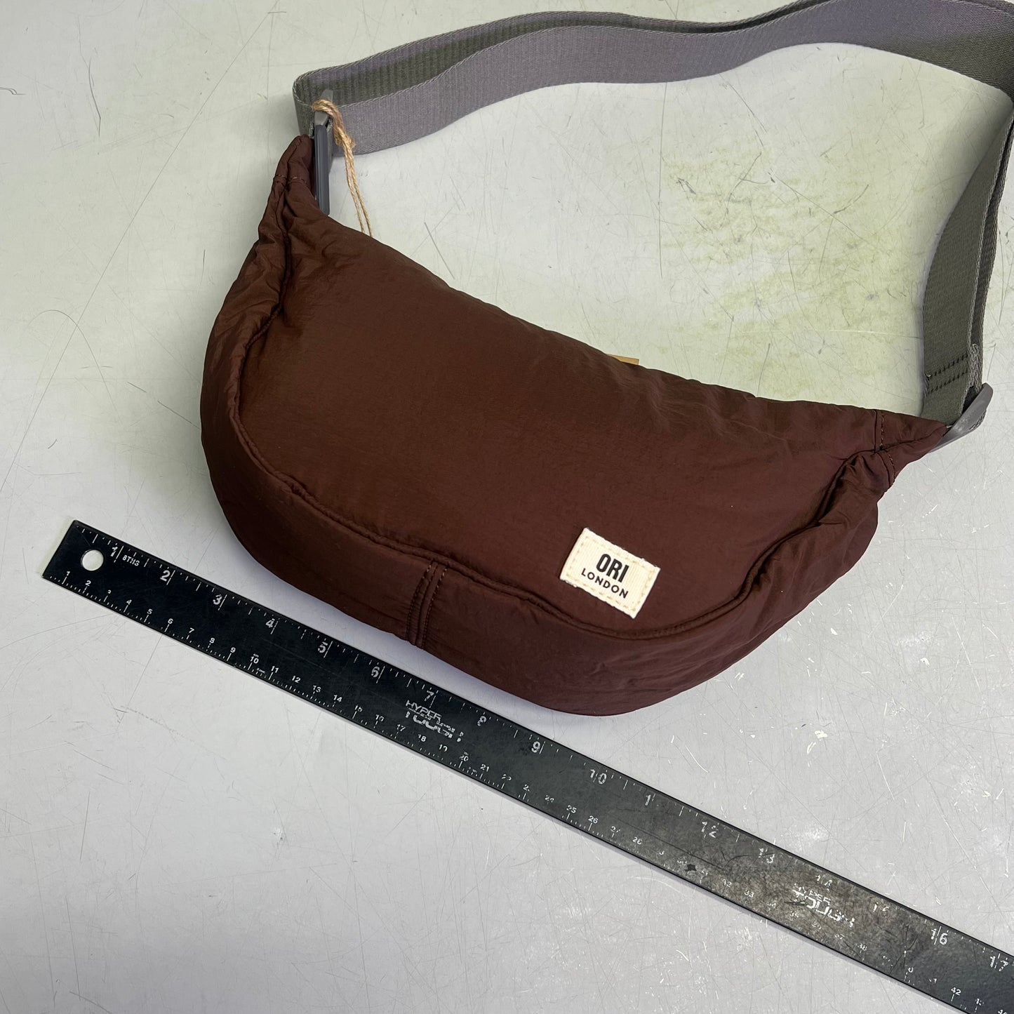 ORI LONDON Farringdon Bag Made From Taslon One Size 6"x11"x3.5" Chocolate