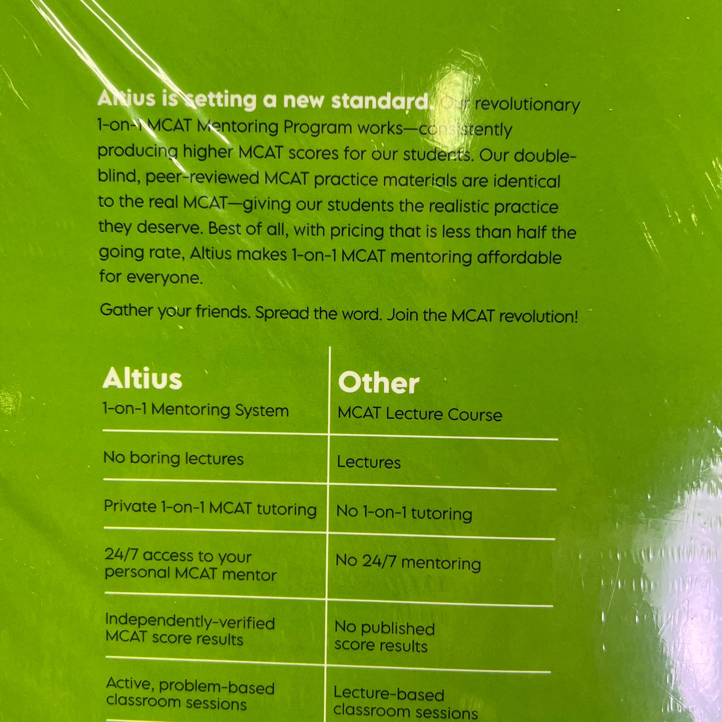 ALTIUS MCAT Student Study Manual 9th Edition & Reference Chart W/Tee Shirt 34548