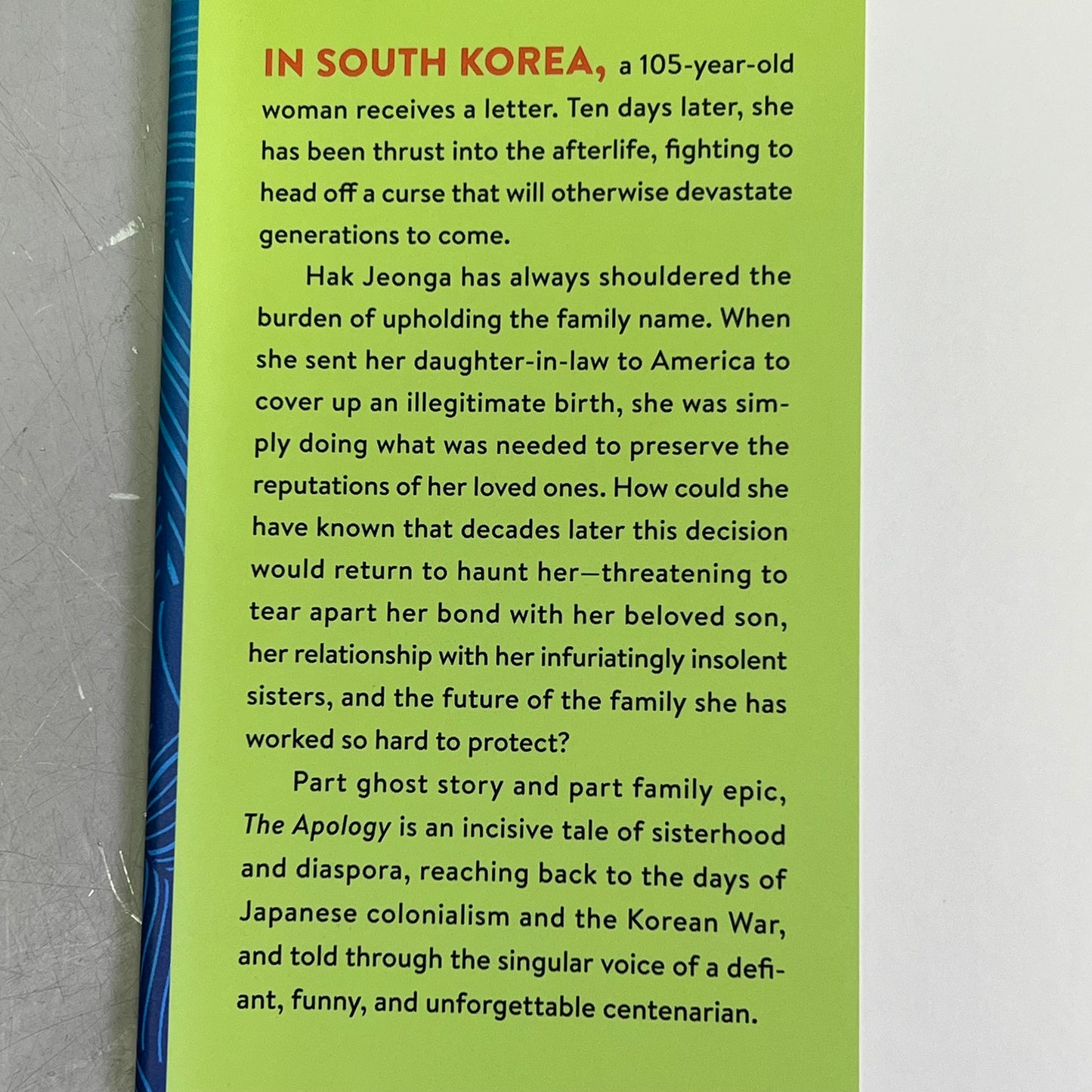 THE APOLOGY About A South Korean Matriarch Hardcover Book By Jimin Han