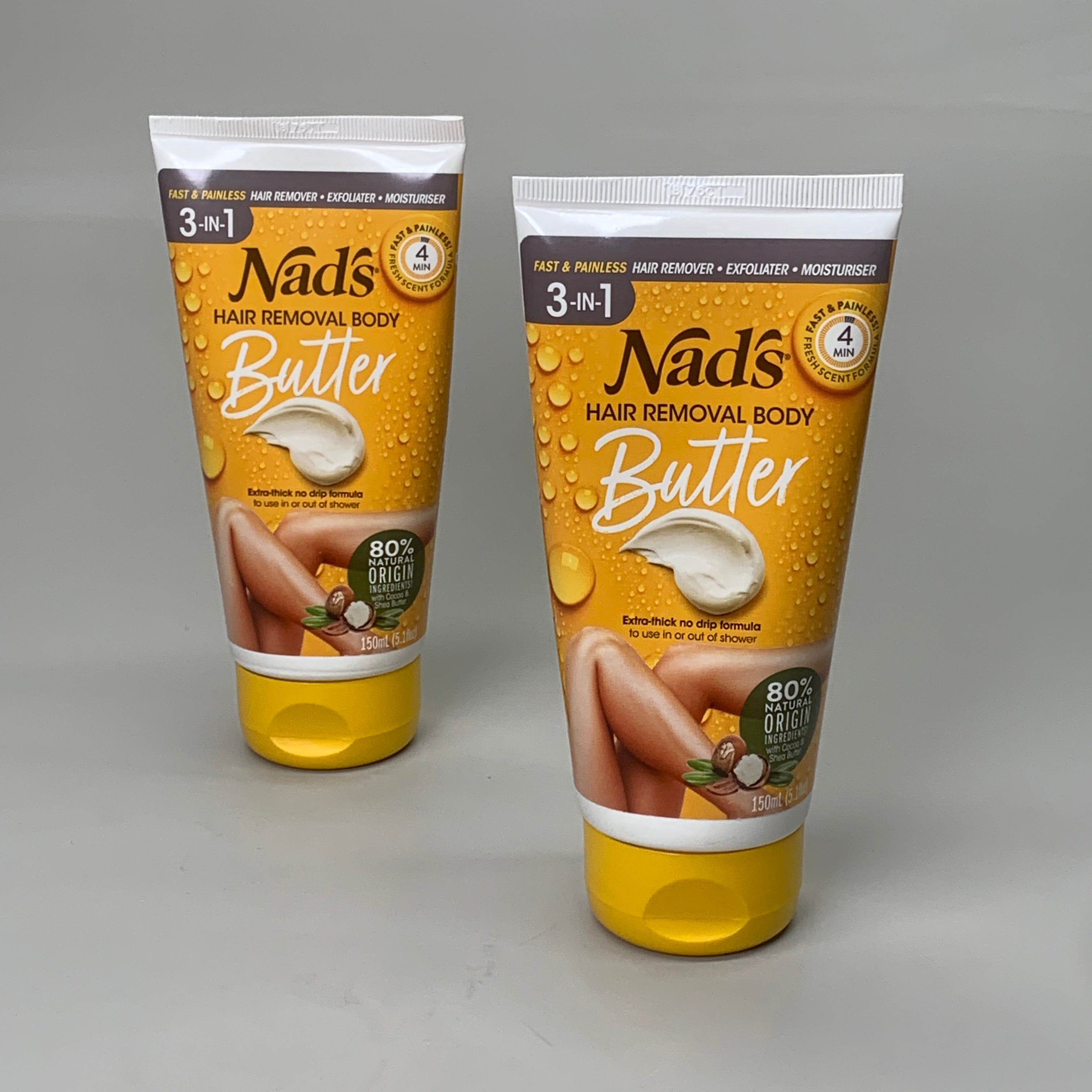 NADS 2 PK Hair Removal 3 in 1 Body Butter Extra Thick Formula