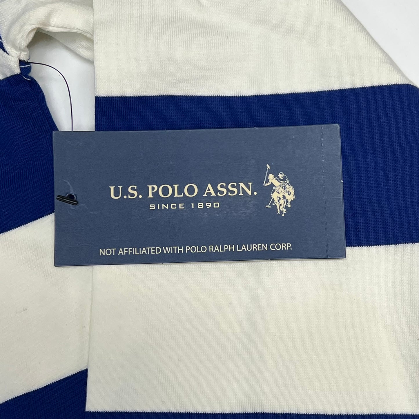 ZA@ U.S. POLO ASSN Long Sleeve Collard Shirt  Men's Sz XL Vineyard Blue/White 98826