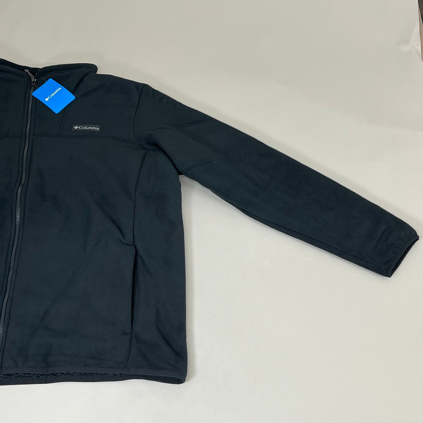 COLUMBIA WinterPass Full Zip Fleece Hip Length Jacket Mens Sz M Black 1909121011