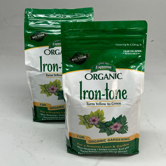 ZA@ ESPOMA  (2 PACK) Organic Iron Tone Turns Yellow to Green  5 lb Bag