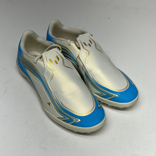 ADIDAS F50 Messi League Turf Soccer Cleats Men's Sz 9 Ivory/Blue/Ice Blue