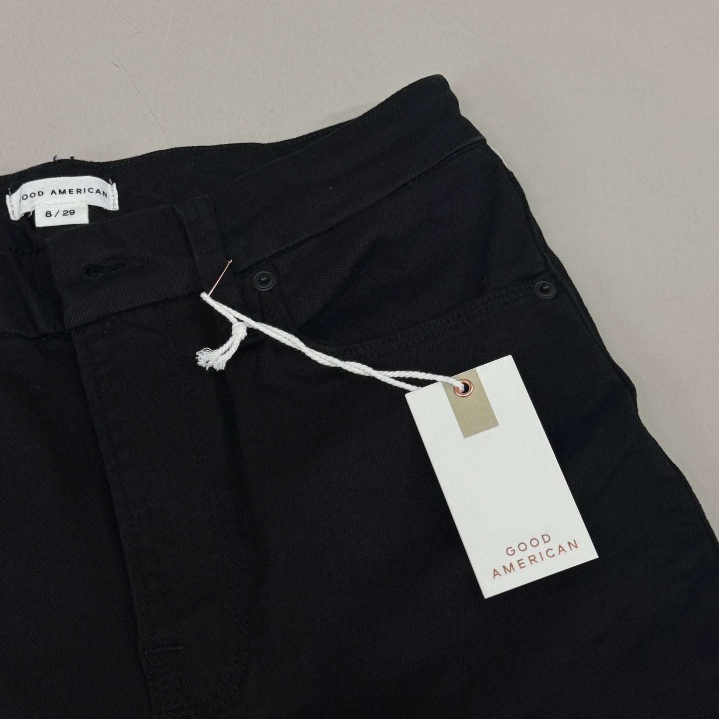 GOOD AMERICAN Good Legs Flare Jeans Women's Sz 8 Black001 GLF47SBTE