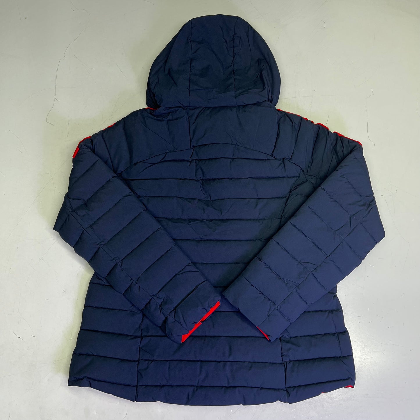 ZA@ TOMMY HILFIGER Lightweight Coat Jacket Women's Sz M Navy Blue/Red J2XJ0834
