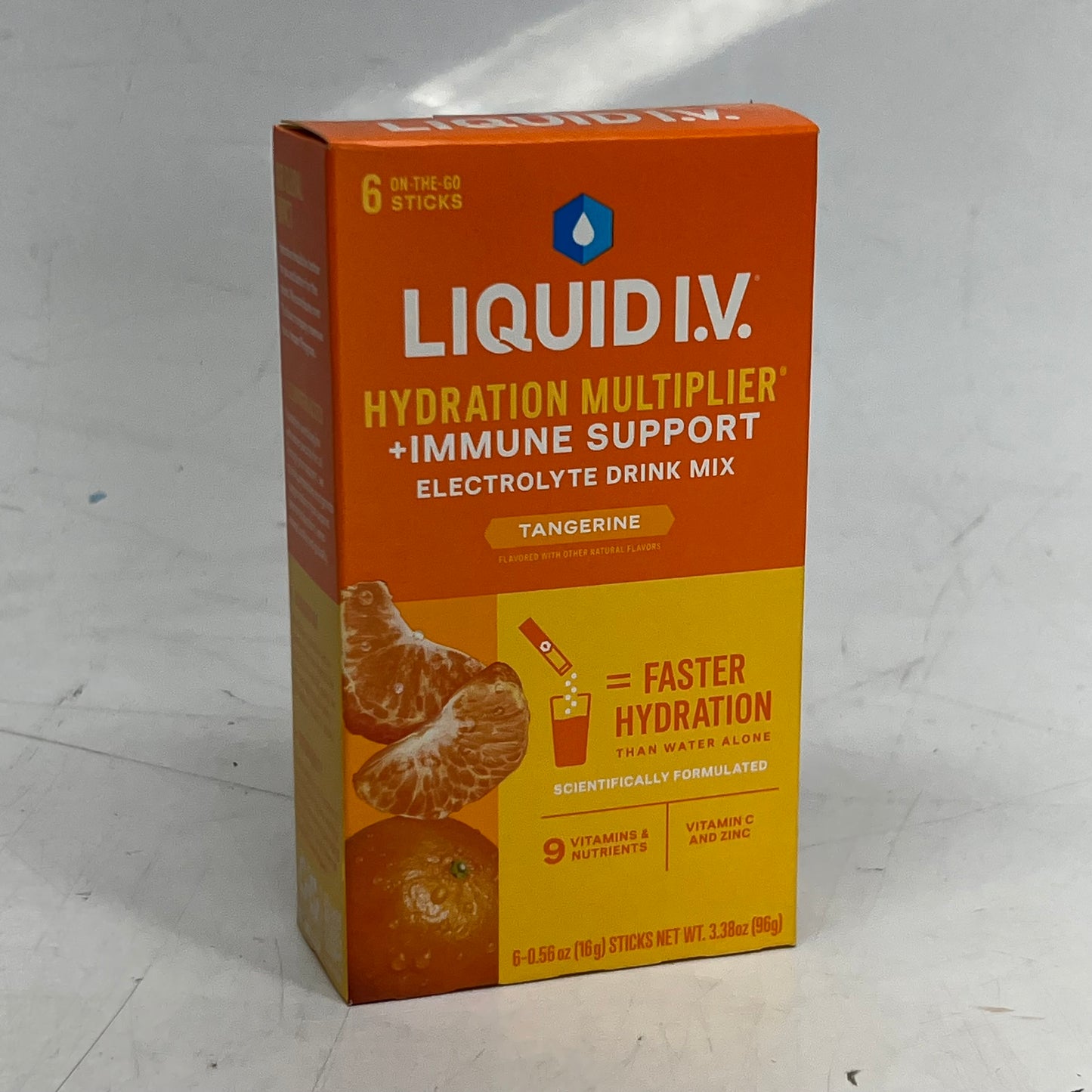 LIQUID I.V (6 PACK) Hydration Multiplier + Immune Support Tangerine 0.56 oz. Orange BB 01/28
