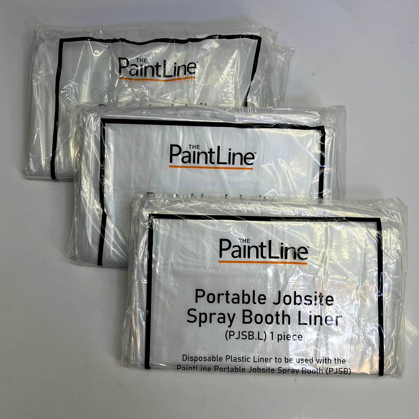 PAINT LINE (3 PACK) Portable Jobsite Spray Booth Liner 80"x80" Clear PJSB