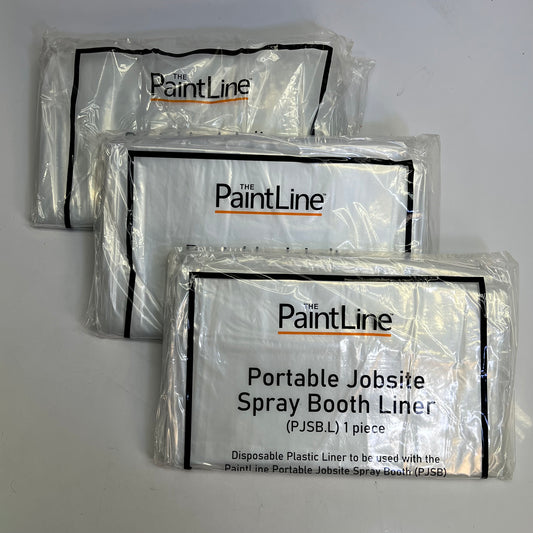 PAINT LINE (3 PACK) Portable Jobsite Spray Booth Liner 80"x80" Clear PJSB