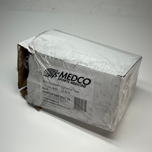 MEDCO Pro Trainer Self Adhesive Bandage Wrap 1.5"x6yds Black 2654-79 (As-Is)