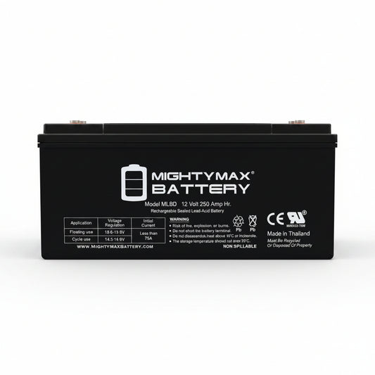MIGHTY MAX Deep Cylce Battery Calcium-Alloy Grid (AGM) 12V 250 Amp Black ML8D