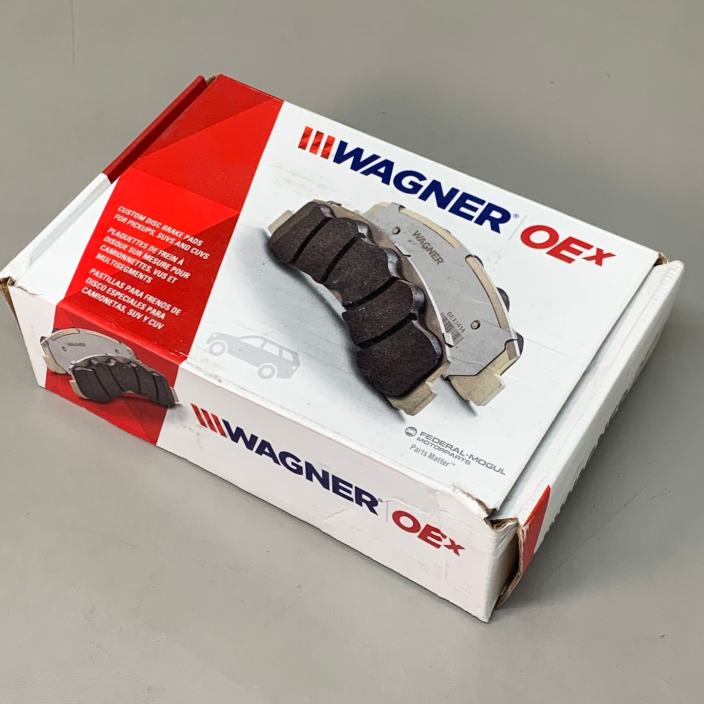 WAGNER OEx Premium Ceramic Disc Brake Pad Set 6" x 2" Grey OEX1521