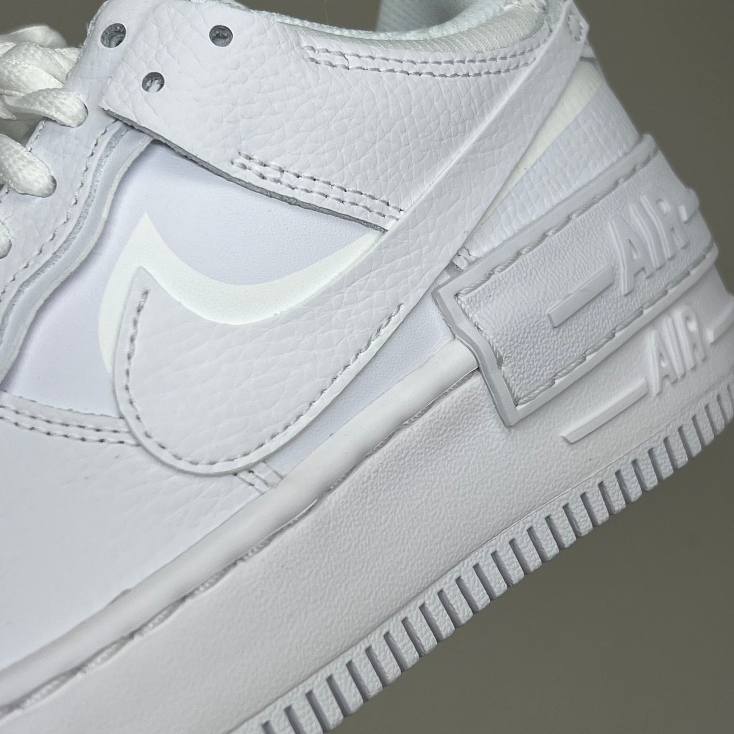 NIKE Air Force 1 Shadow Layered Double Branding Sz Women's 7 White CI0919-100