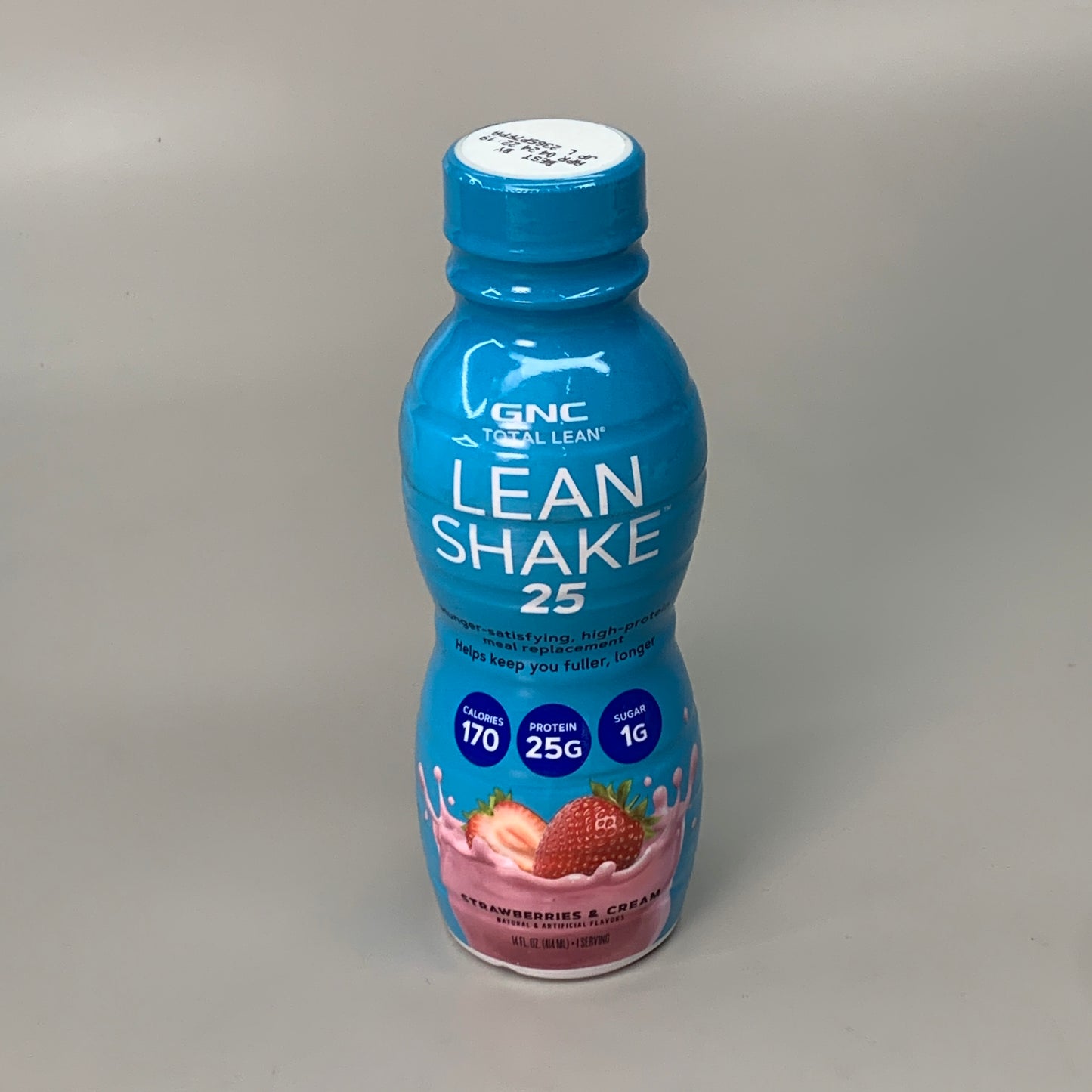 GNC TOTAL LEAN Lean Shake 25 Strawberry & Cream 12-14 FL oz. 12 Servings 045726