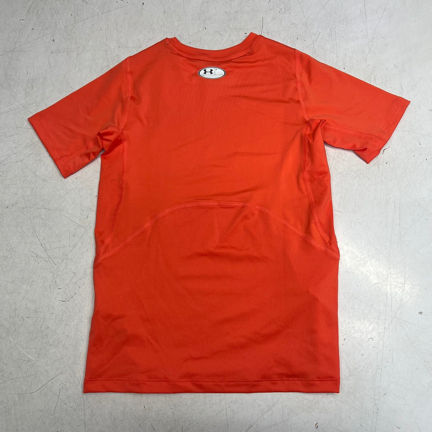 UNDER ARMOUR  Heat Gear Fabric Short Sleeve Shirt Boys Sz J-M Venom Red 1361723