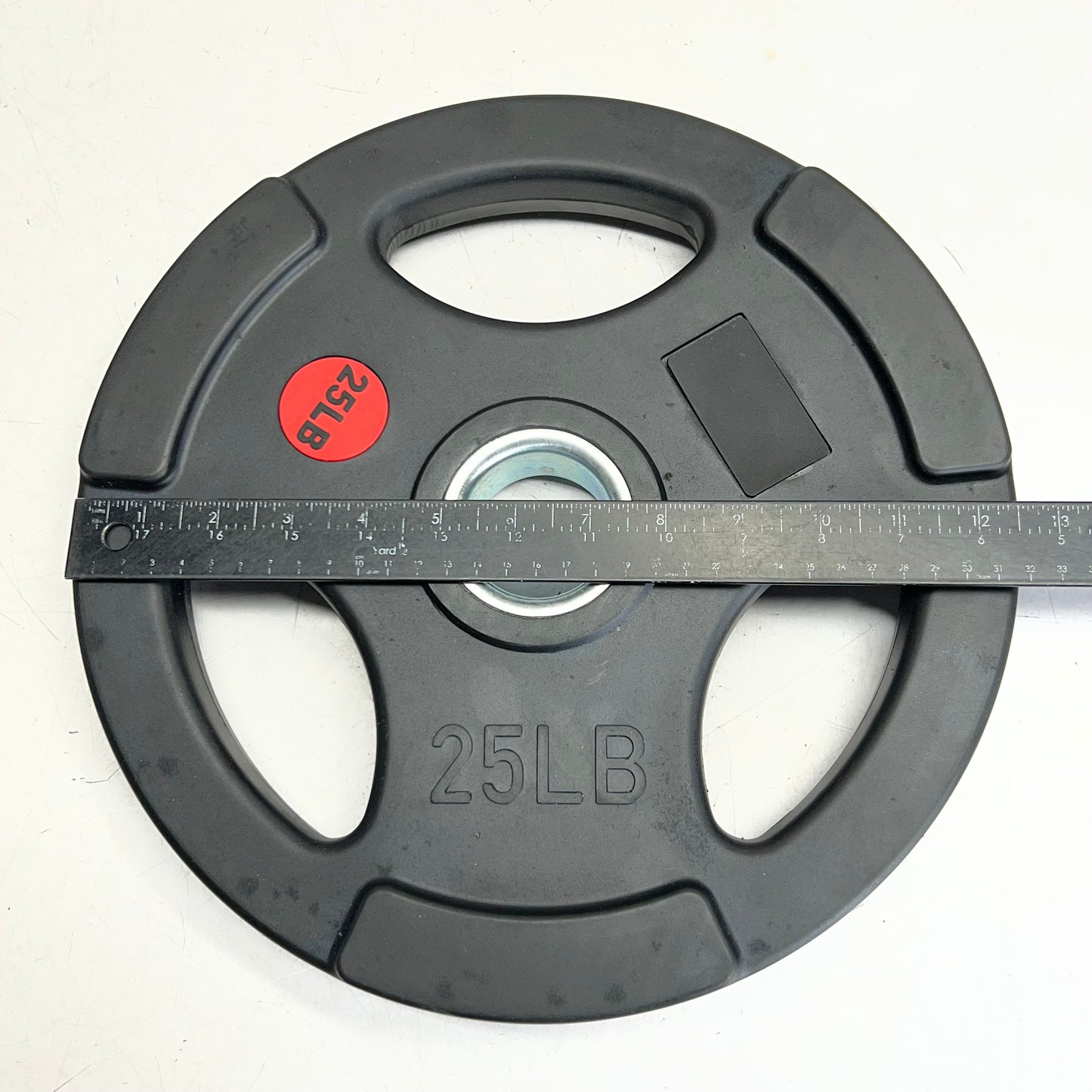 TRI-GRIP Single Rubber Plate 25lb, Black