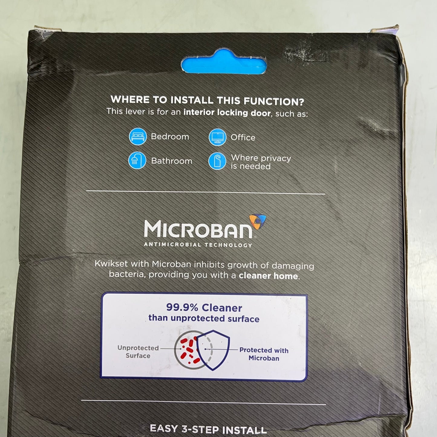 KWIKSET Halifax Privacy Lever Right Or Left Handed Matte Black 97300-949