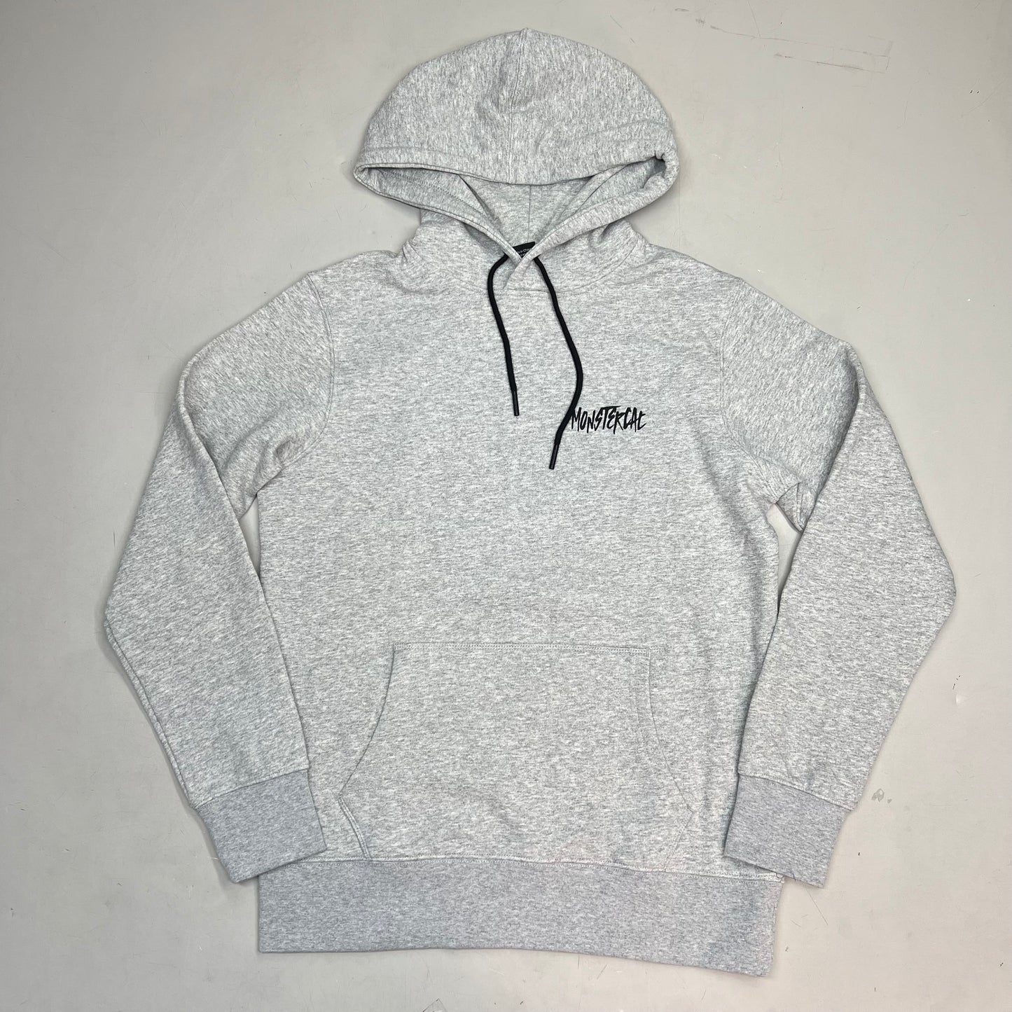 MONSTERCAT Records Hooded Pullover Sweatshirt  Men's Sz XS Heather Grey / Black