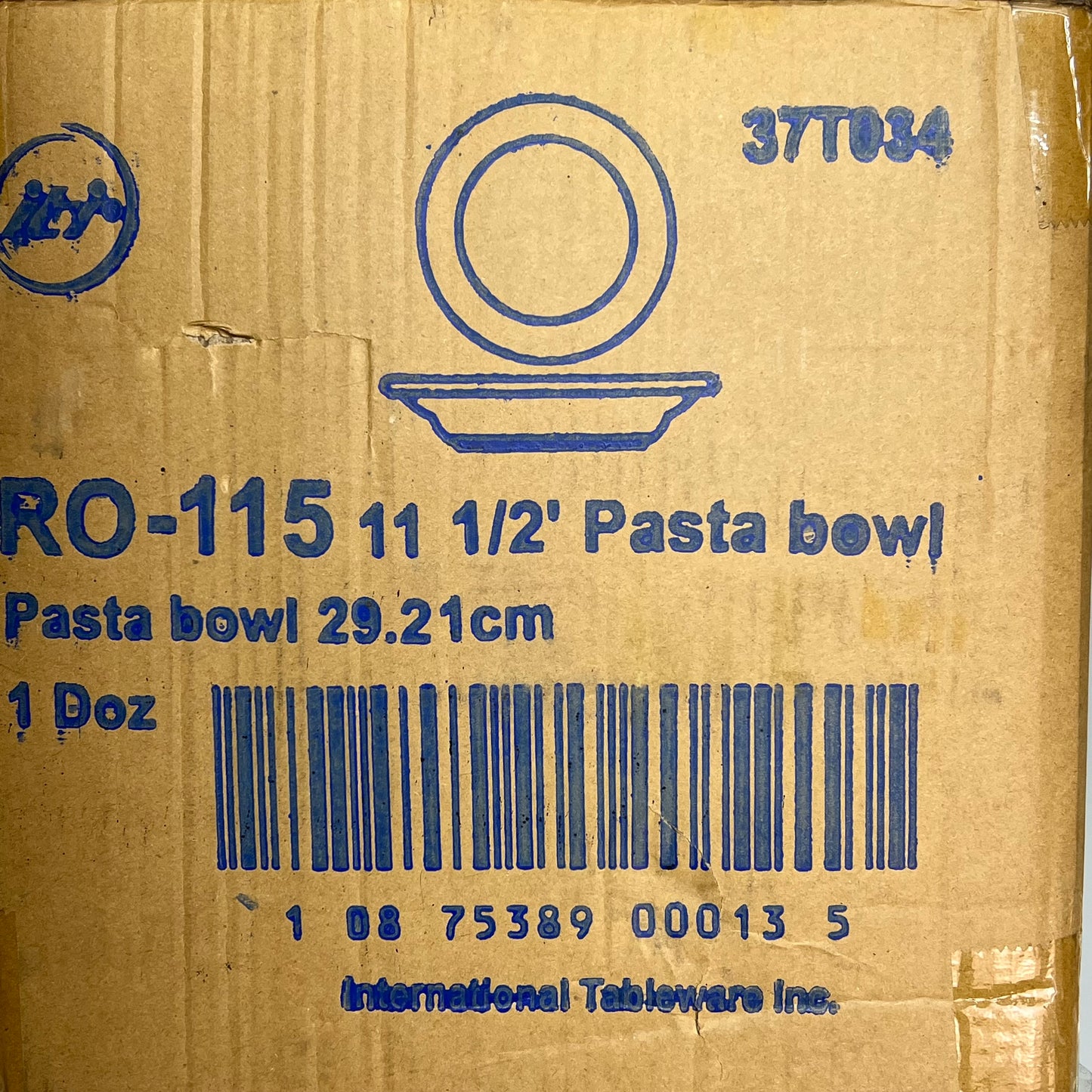 ITI (12 PACK) Ceramic Pasta Bowl 20oz 11.5"Dia x 1-3/4"H American White RO-115