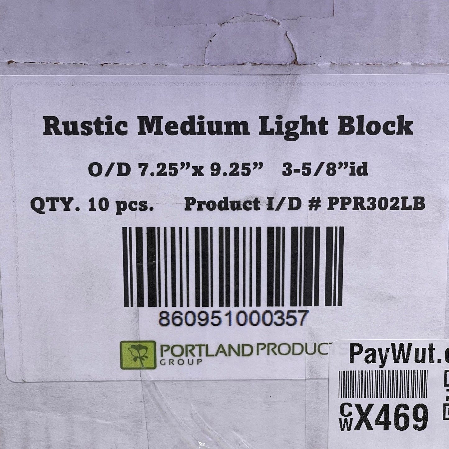 PORTLANDPRODUCTS (10 PACK) Rustic Medium Light Block O/D 7.25" x 9.25" x I/D 3-5/8" Grey PPR302LB