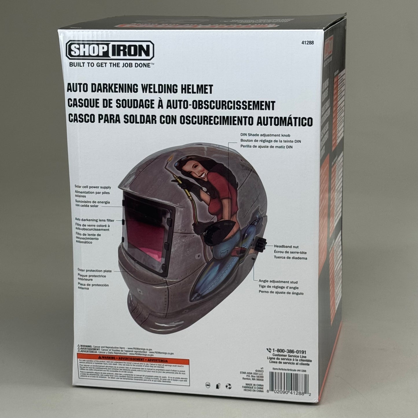 TITAN ShopIron Auto Darkening Welding Helmet 3.85x2.17" View Pin Up Girls 41288 (New Other)