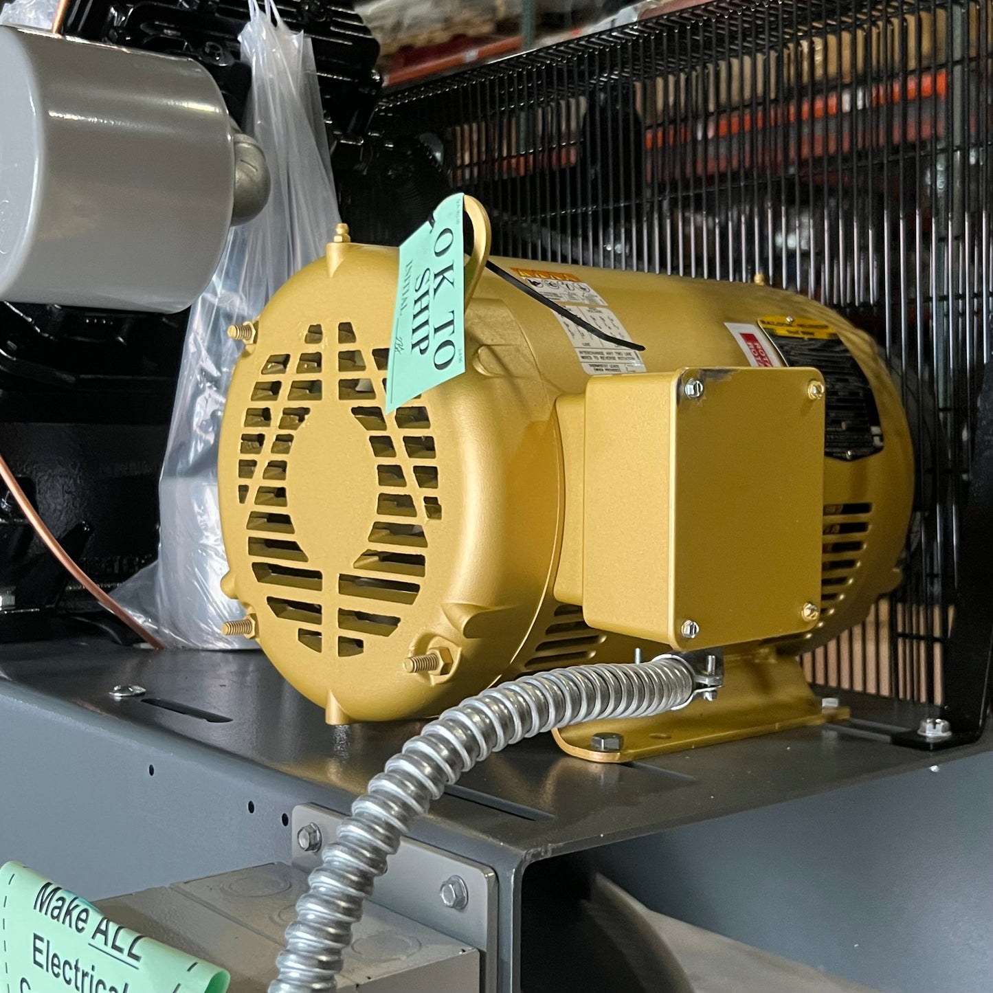ATLAS Copco Air Compressor Vertical Tank-mounted 120 Gal. 1CR10TS120V23V3IS, Grey CRS-2