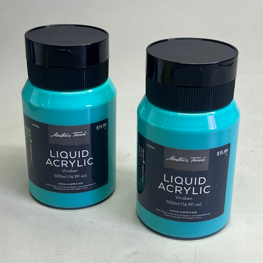 MASTERS TOUCH (2 PACK) Liquid Acrylic Artist Paint 16.9 oz Viridian 1820950