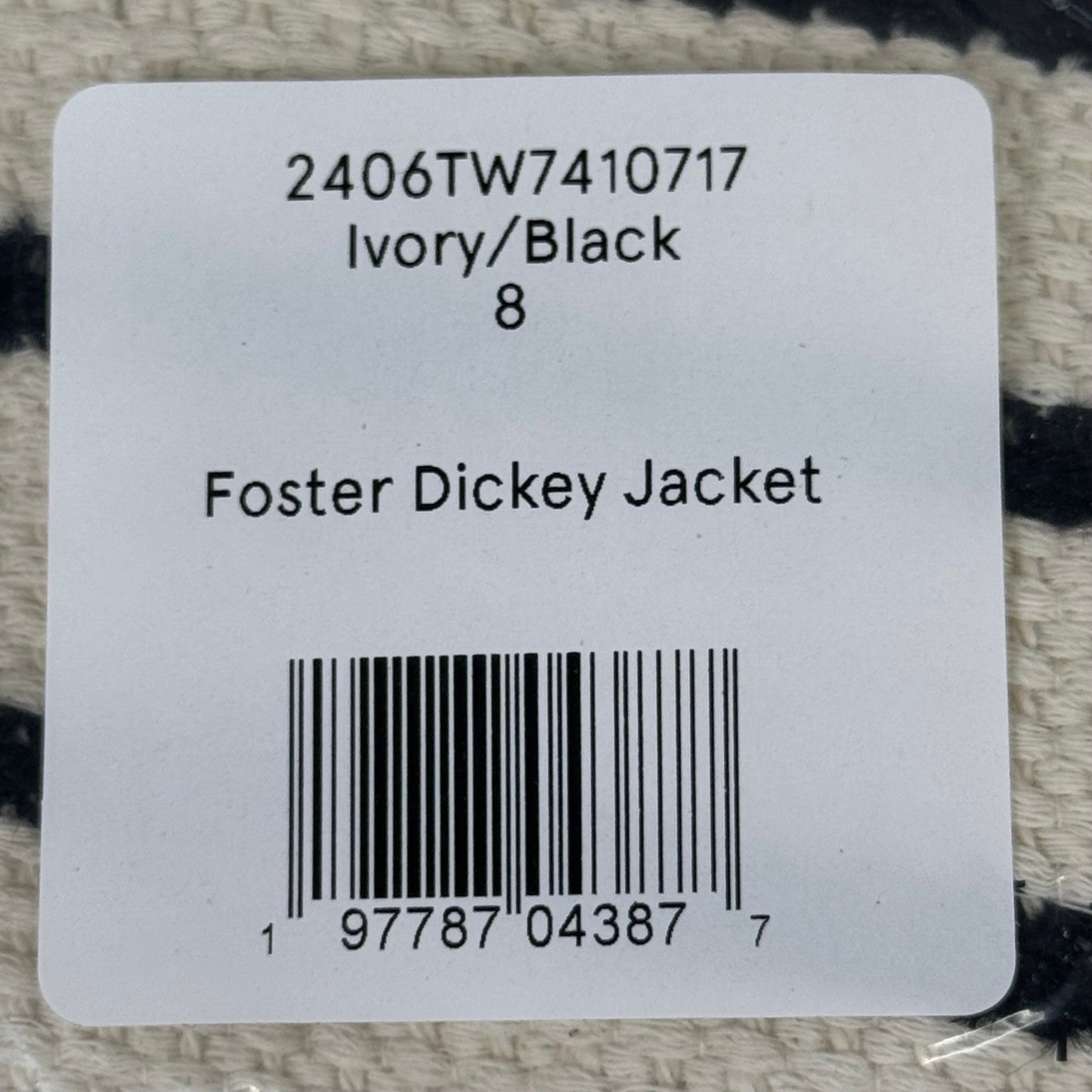 VERONICA BEARD Women's Foster Dickey Jacket Sz-8 Ivory/Black 2406TW7410717