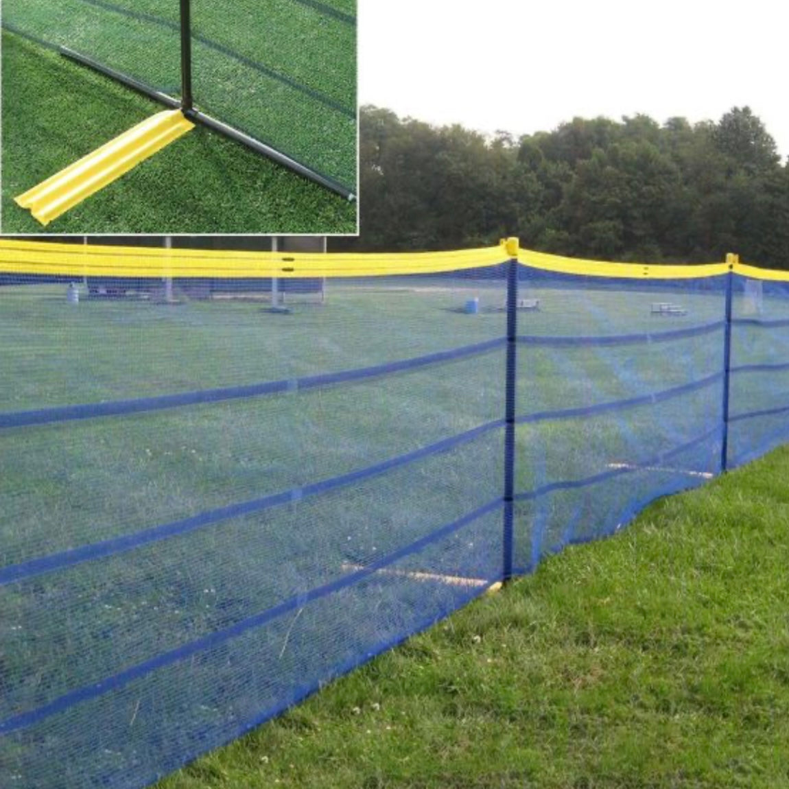 ANTHEM SPORTS Grand Slam 56’ Temporary Outfield Fence Package 4 ft Tall, Crowd Divider