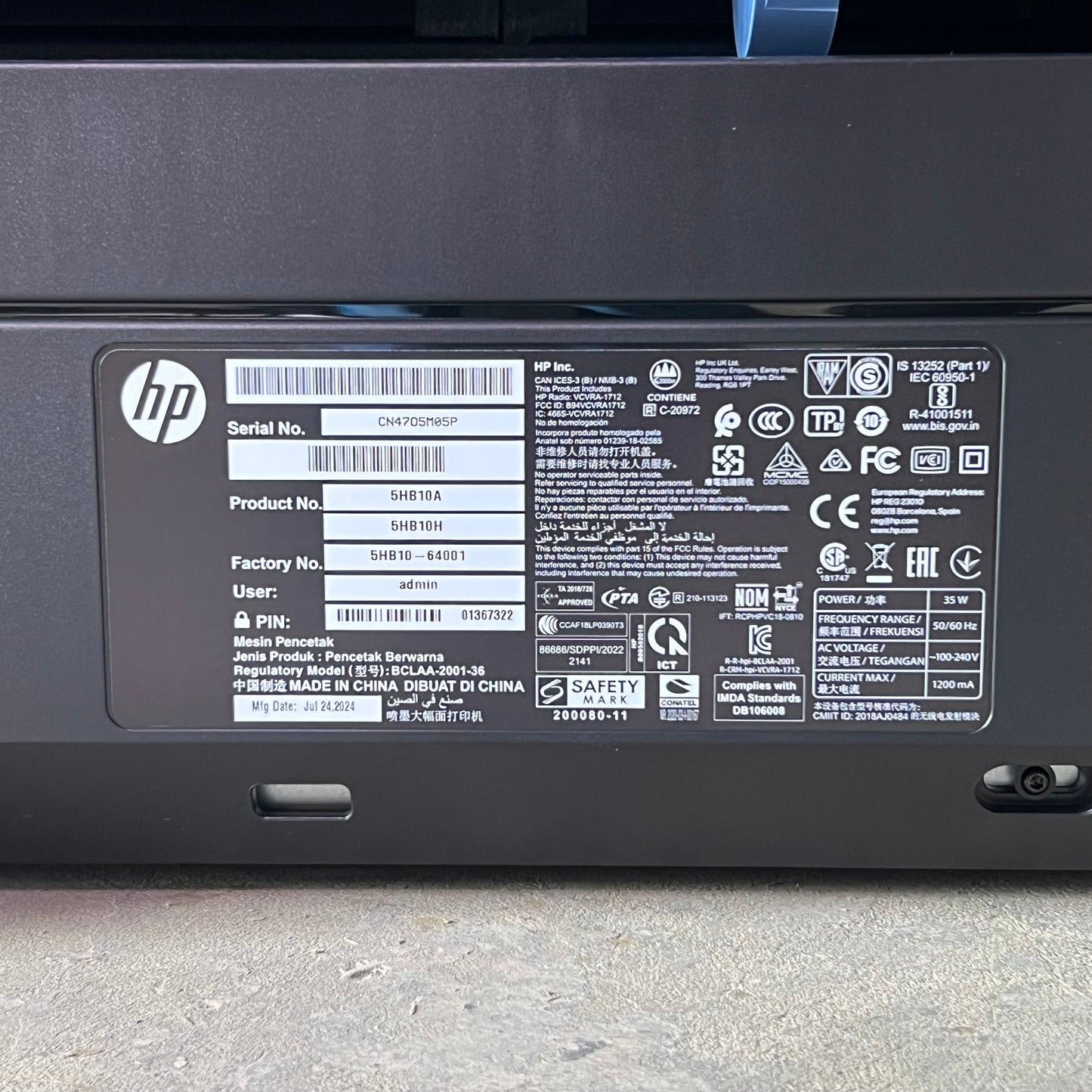 HP Printer Desingjet T650 36 Printer 2024 Edition Black CN4705M05P