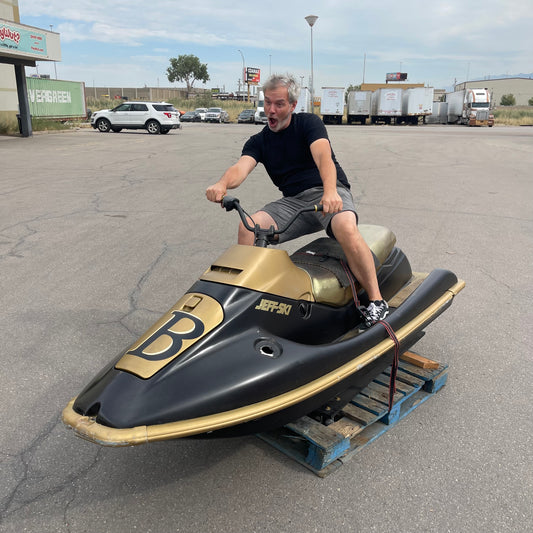 Z@ KAWASAKI Personal Watercraft (Waverunner/Jet Ski/Sea-Doo) Black & Gold w/ Custom "Jeff-Ski" Print (AS-IS)