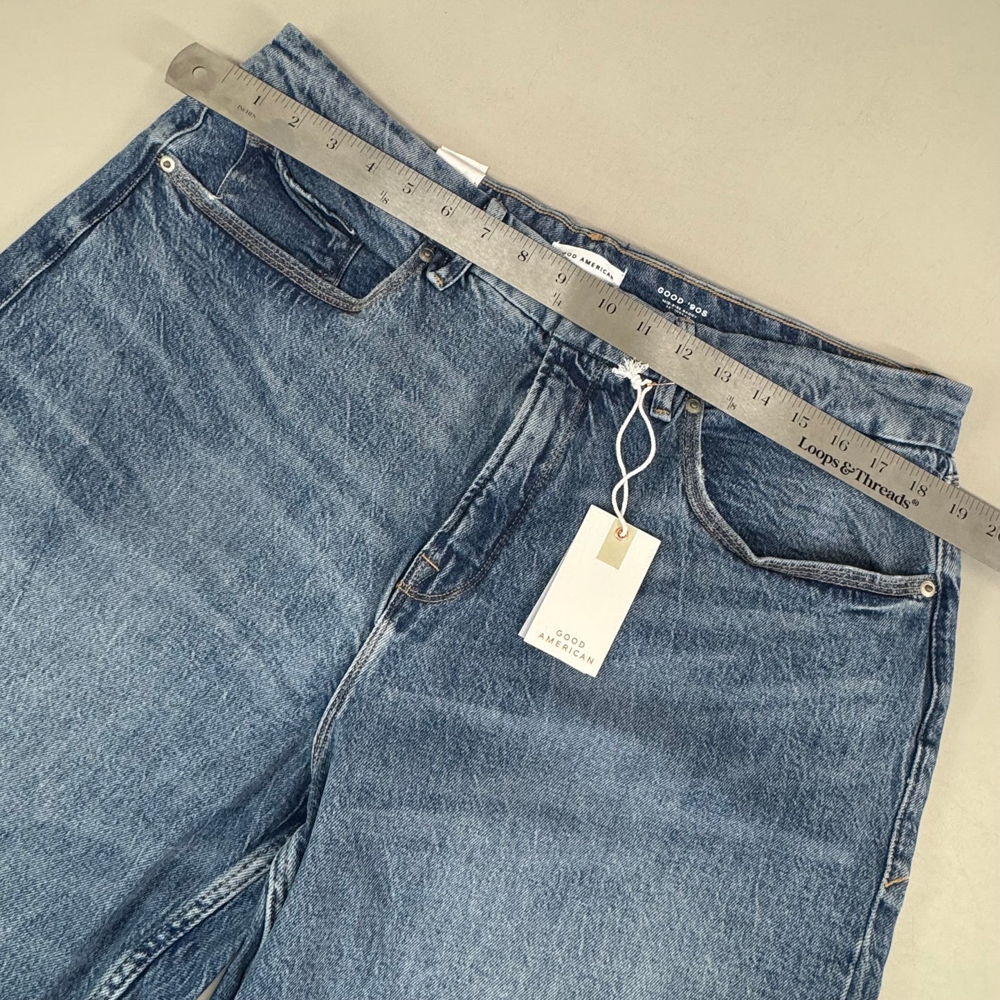 GOOD AMERICAN Good 90's Relaxed Jeans Women's Sz 14 Indigo575 GNI384T