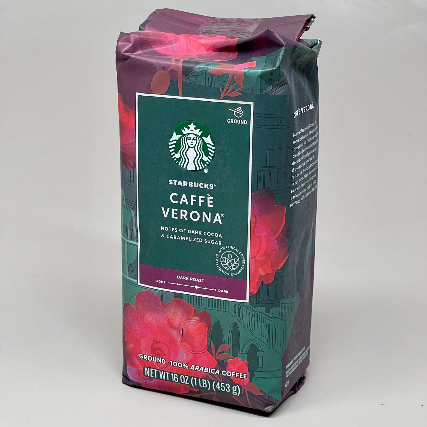 ZA@ STARBUCKS (6 PACK) Caffè Verona Dark Roast Ground Coffee 16 oz BB 03/24