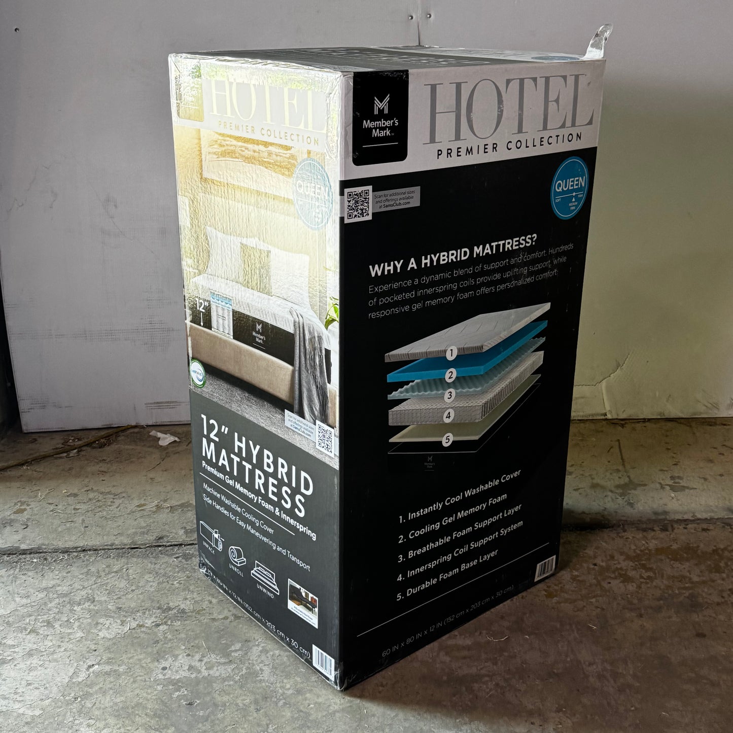 MEMBER'S MARK Hotel Premier Memory Foam Queen Mattress Medium/Firm White