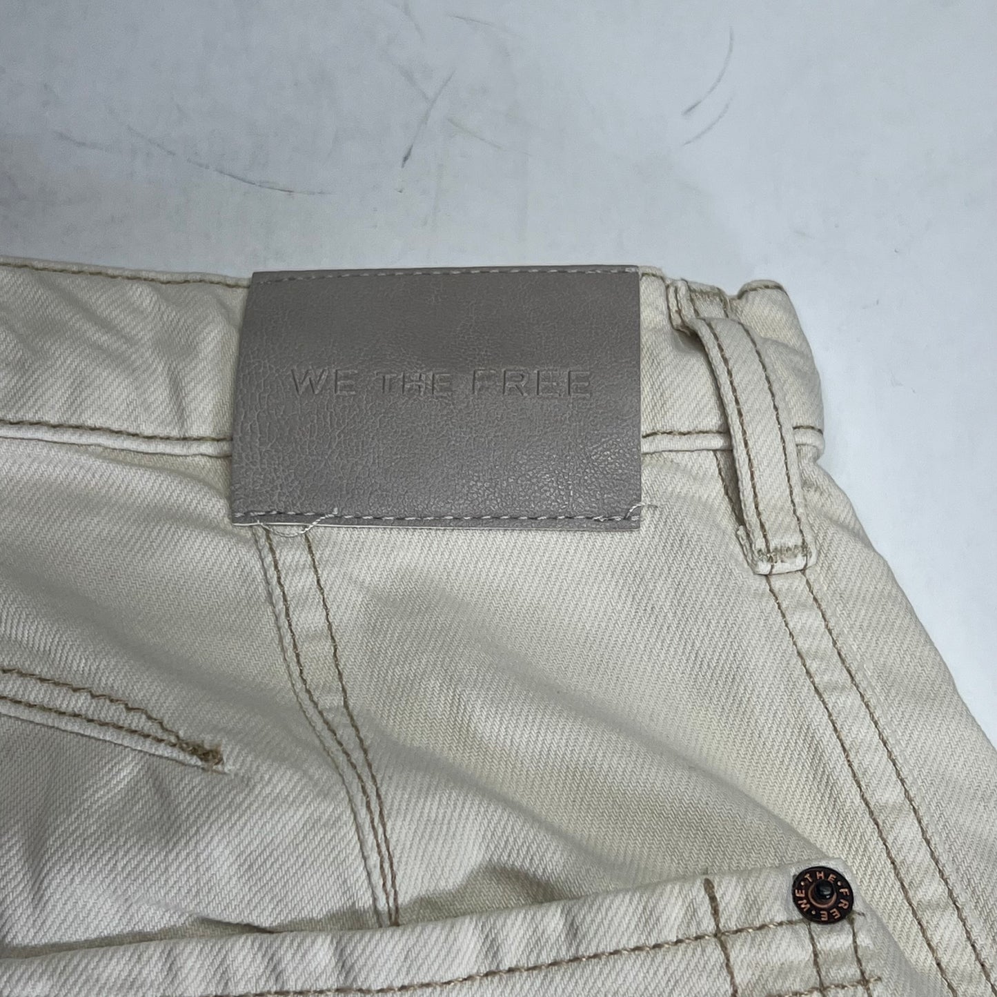 FREE PEOPLE  Good Luck Mid-rise Barrel Jeans  Women's Sz S Milk 82199597