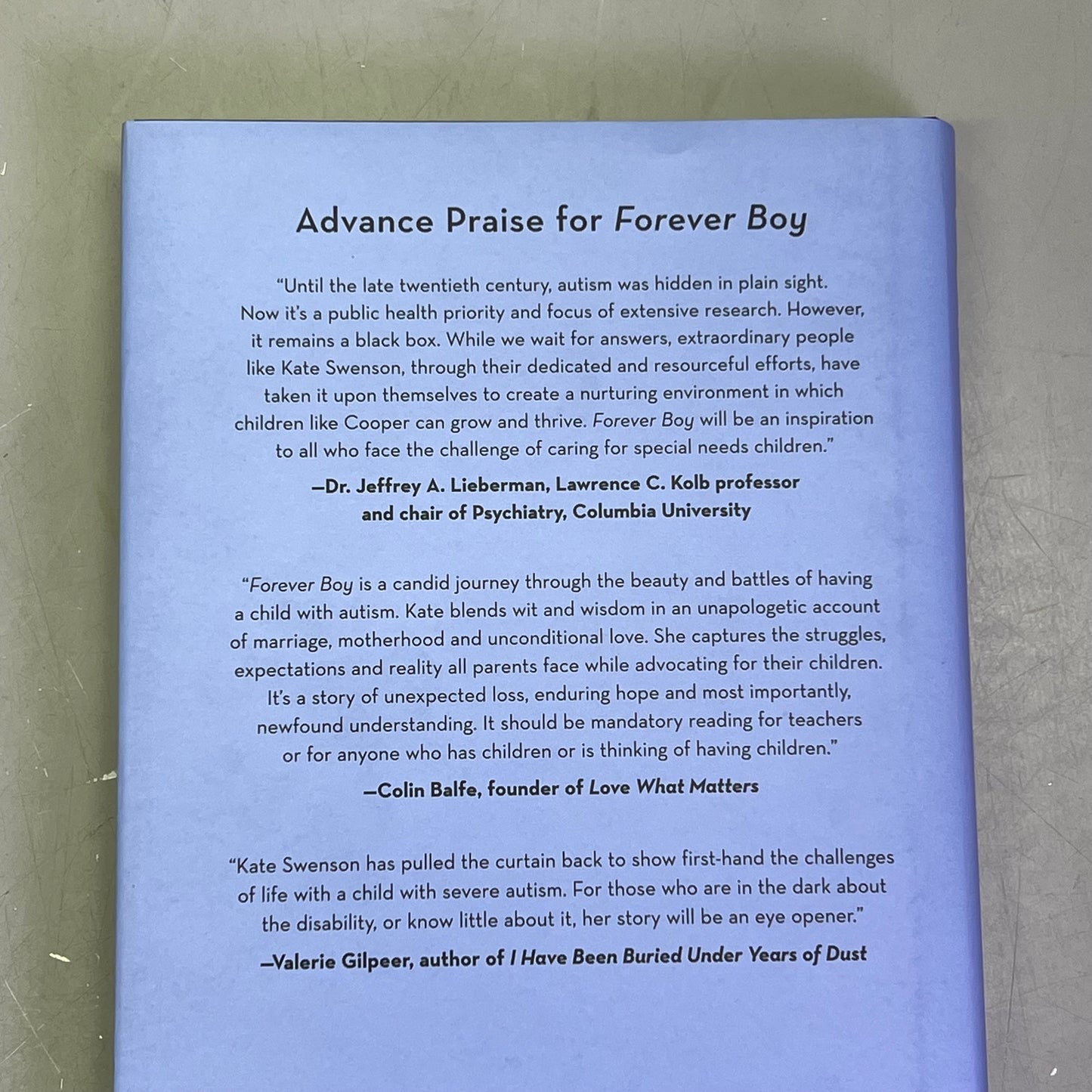 FOREVER BOY A Mother's Memoir Of Autism & Finding Joy By Kate Swenson Hardcover