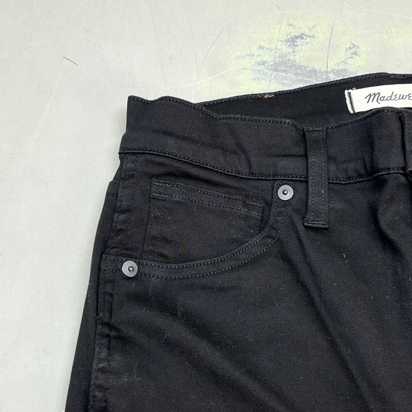 MADEWELL 10" High Rise Stretchy Ankle Skinny Jeans Women's Sz 28 Black NS969