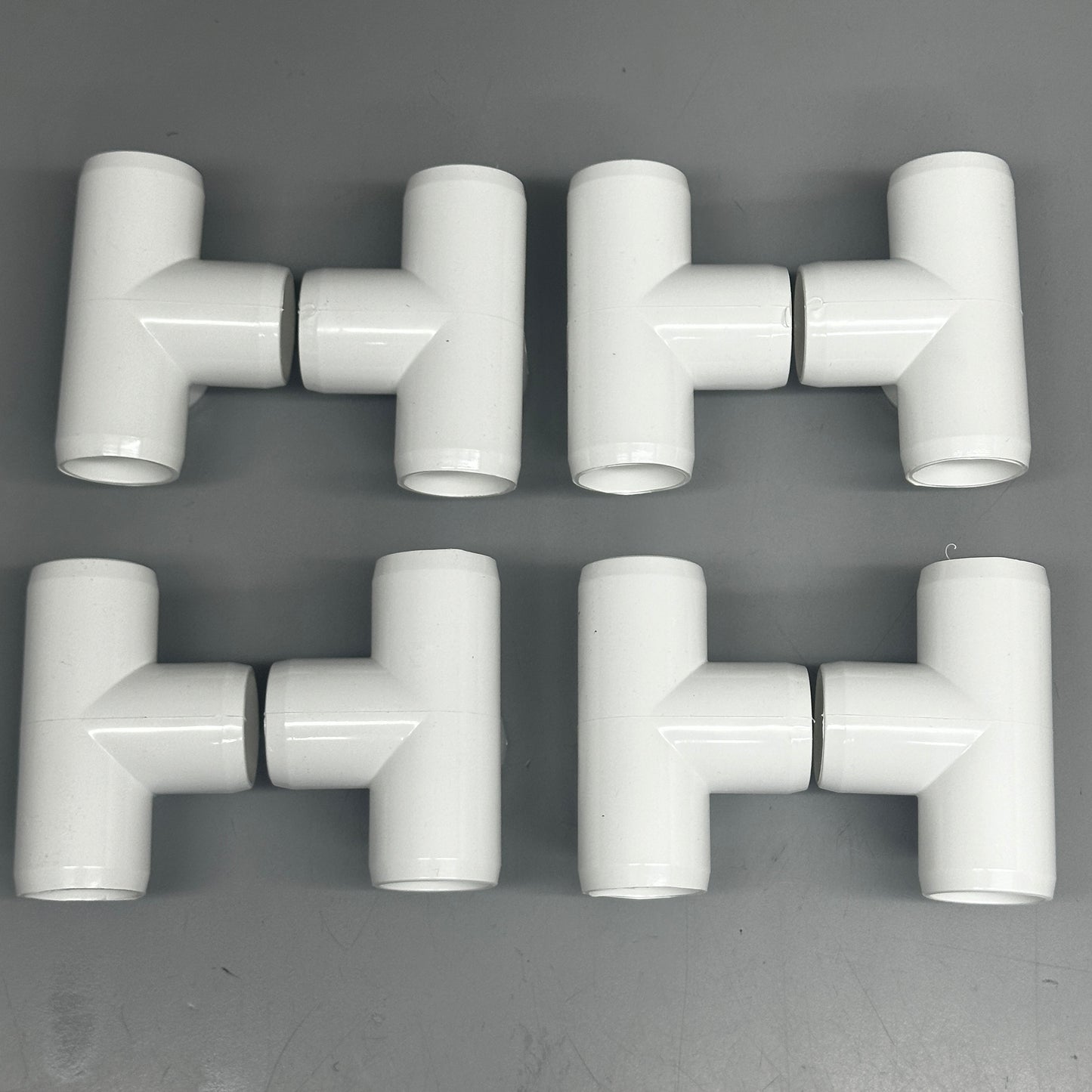 PVC PIPE (8 Pack) 3/4" 4-Way Elbow & 4" Straight Pipe PVC Fitting in White