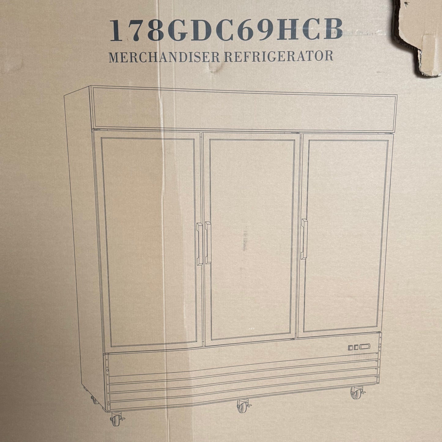 ZA@ Pallet of AVANTCO Merchandiser Refrigerator Sz 30"W x 78"L x 80"H, 178GD69HCB (AS-IS, Damaged)