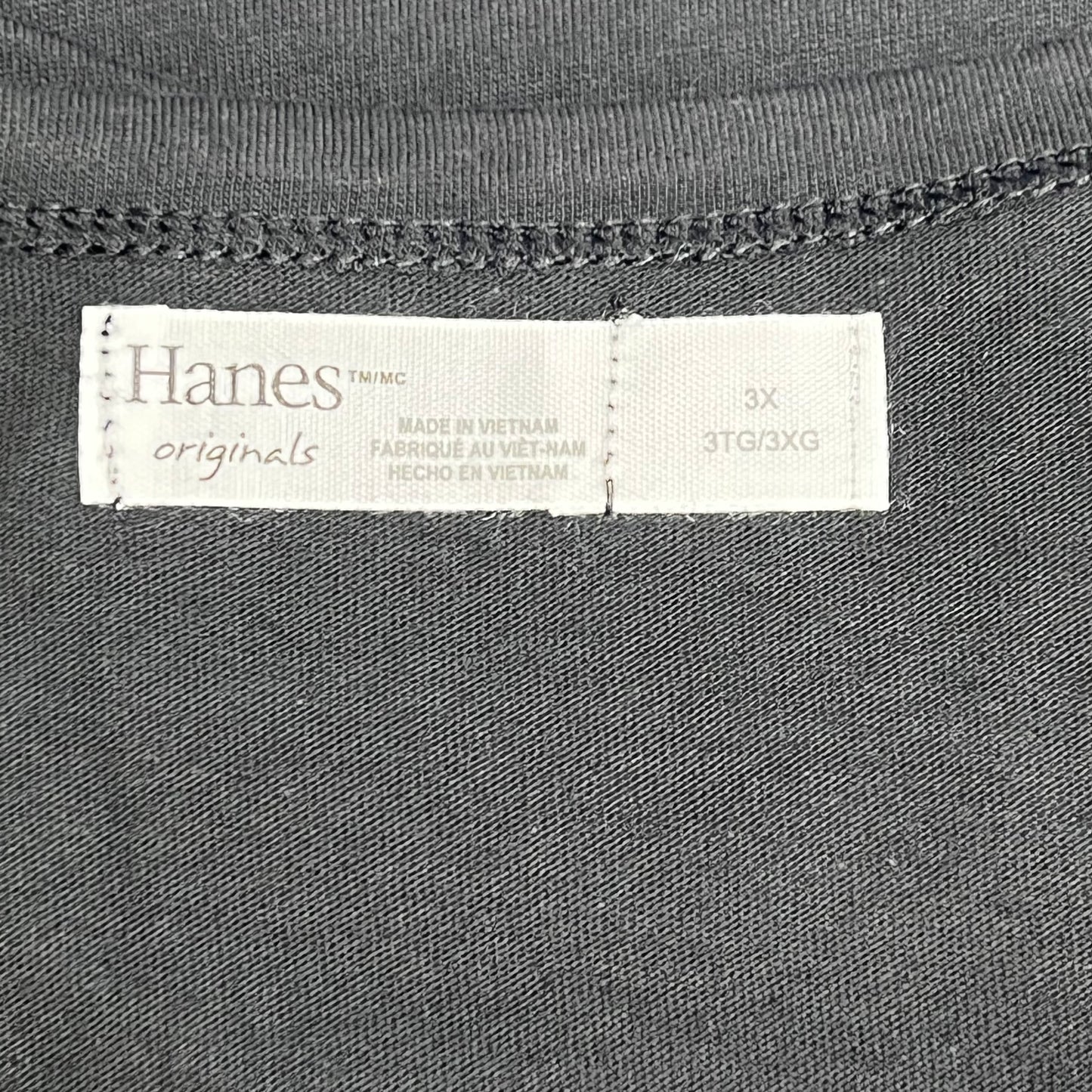 HANES Originals V Neck Tee Shirt W/ Chest Pocket Women's Sz 3X Black 0G159P