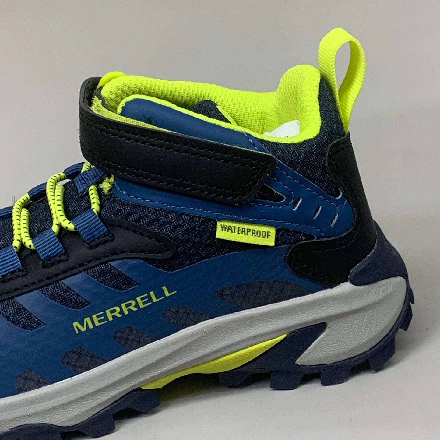 MERRELL Moab Speed 2 Mid Waterproof Hiking Boots Kids Sz 13 M Navy Blue (As-is)