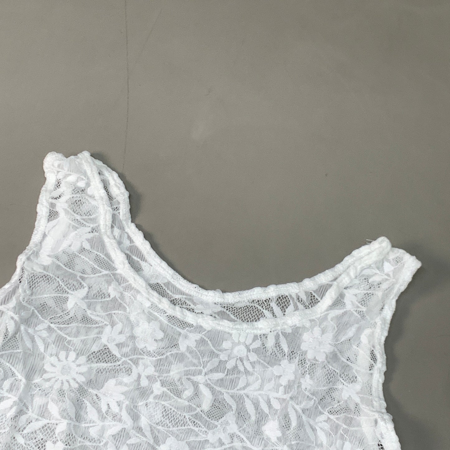HALFTEE Full Lace Tank Nylon & Spandex Blend Floral White 1XL (23)