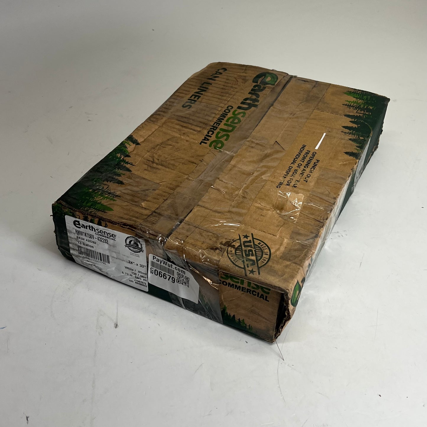 ZA@ EARTH SENSE  Commercial Recycled Can Liners  13 Gal 24" x 33" White RNW1K150V (As-is)